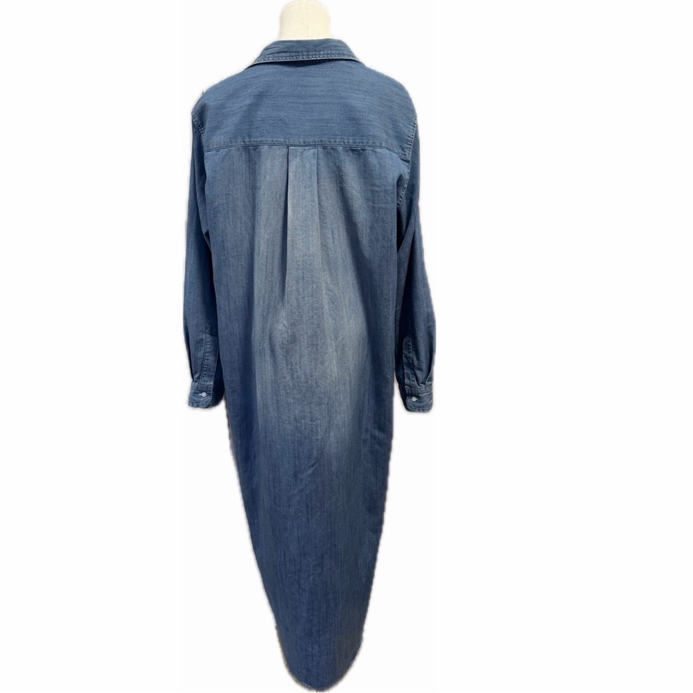 frank & eileen rory maxi shirt dress famous denim vintage stonewashed indigo L - Picture 7 of 10